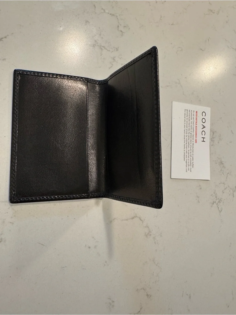 Coach Black Leather Card & Key Holder